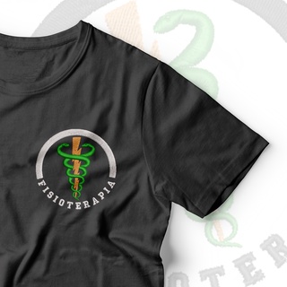 Camisa Fisioterapeuta Bordada Símbolo Fisioterapia em Malha PV Antipiling Faculdade de Fiosioterapia T-Shirt
