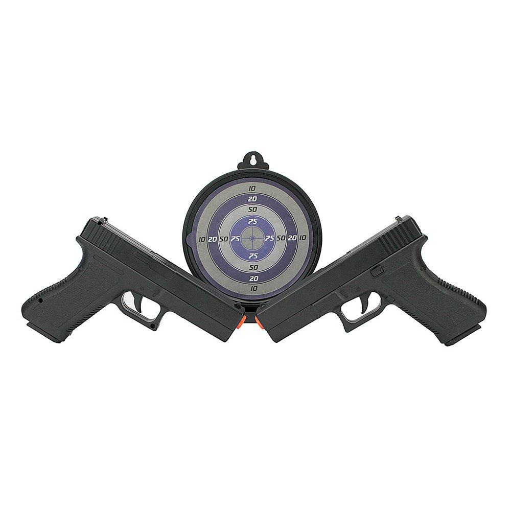 Kit Duelo 02 Pistolas Airsoft Spring GK GK-V307 com Alvo Gel