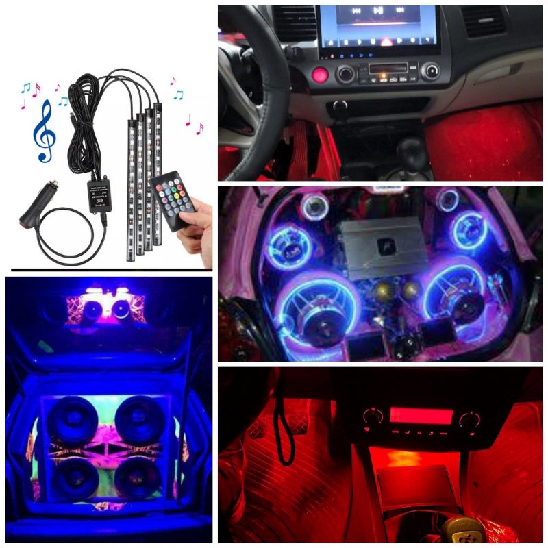 Led Interno Externo Tuning Neon Efeito Música Som Carro Moto