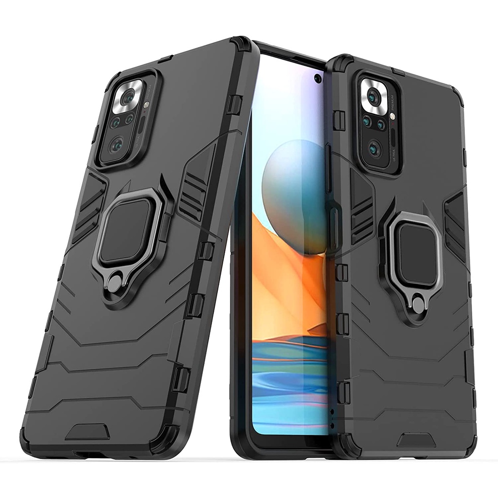 Capa Anti Shock Anel Suporte Para Xiaomi Redmi Note 10 Pro/redmi note 10/redmi note 10s(película de vidro opcional)