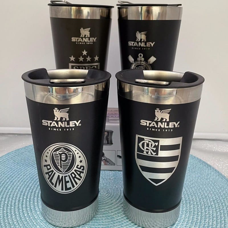 COPO TÉRMICO com ABRIDOR E TAMPA (corinthians, flamengo ,palmeiras, santos )—473ML