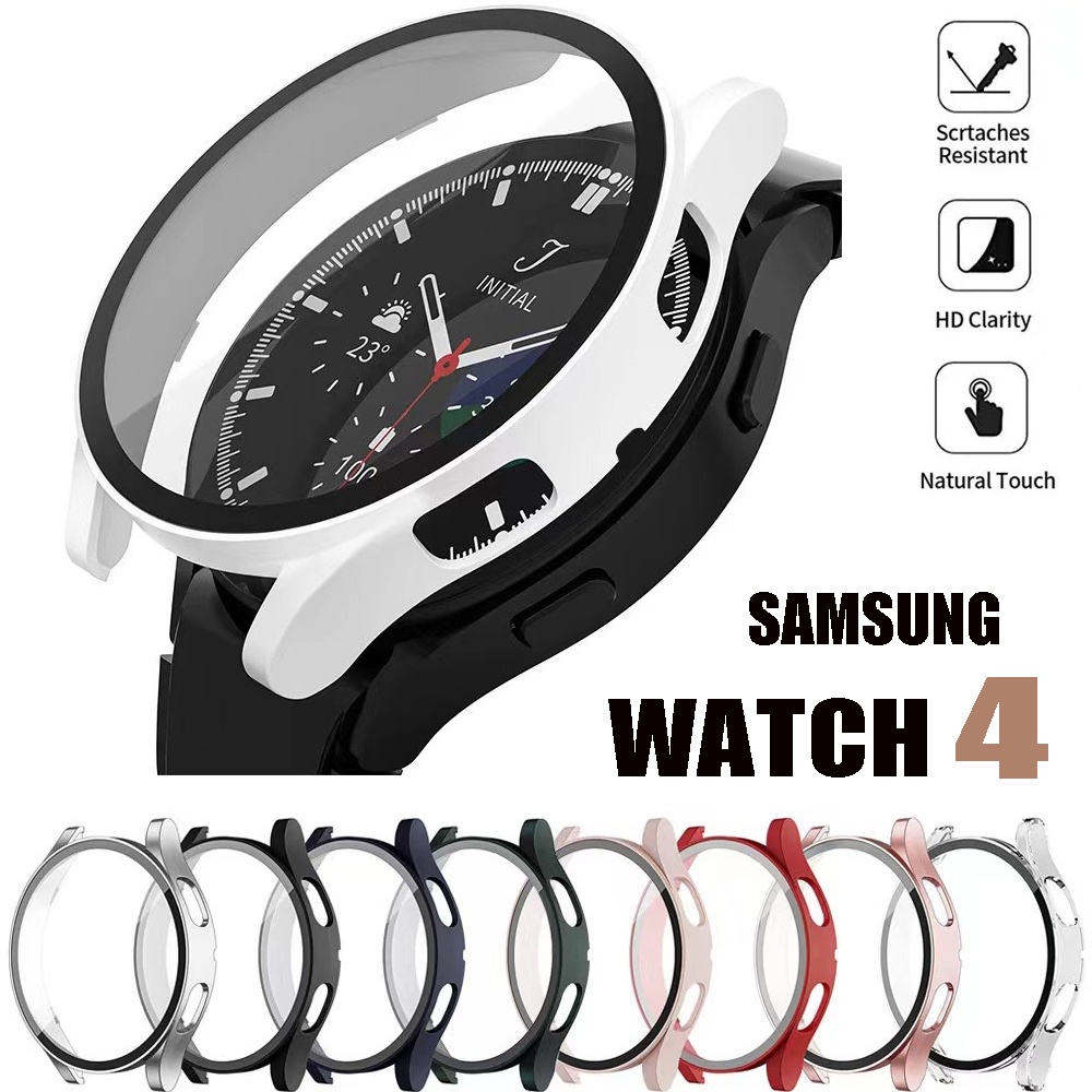 Capa  Acrílico com Película Para Smartwatch Samsung Watch 4 Tamanho 40 mm/44mm Case e Capinha de Relógio Inteligente em Oferta na Shopee