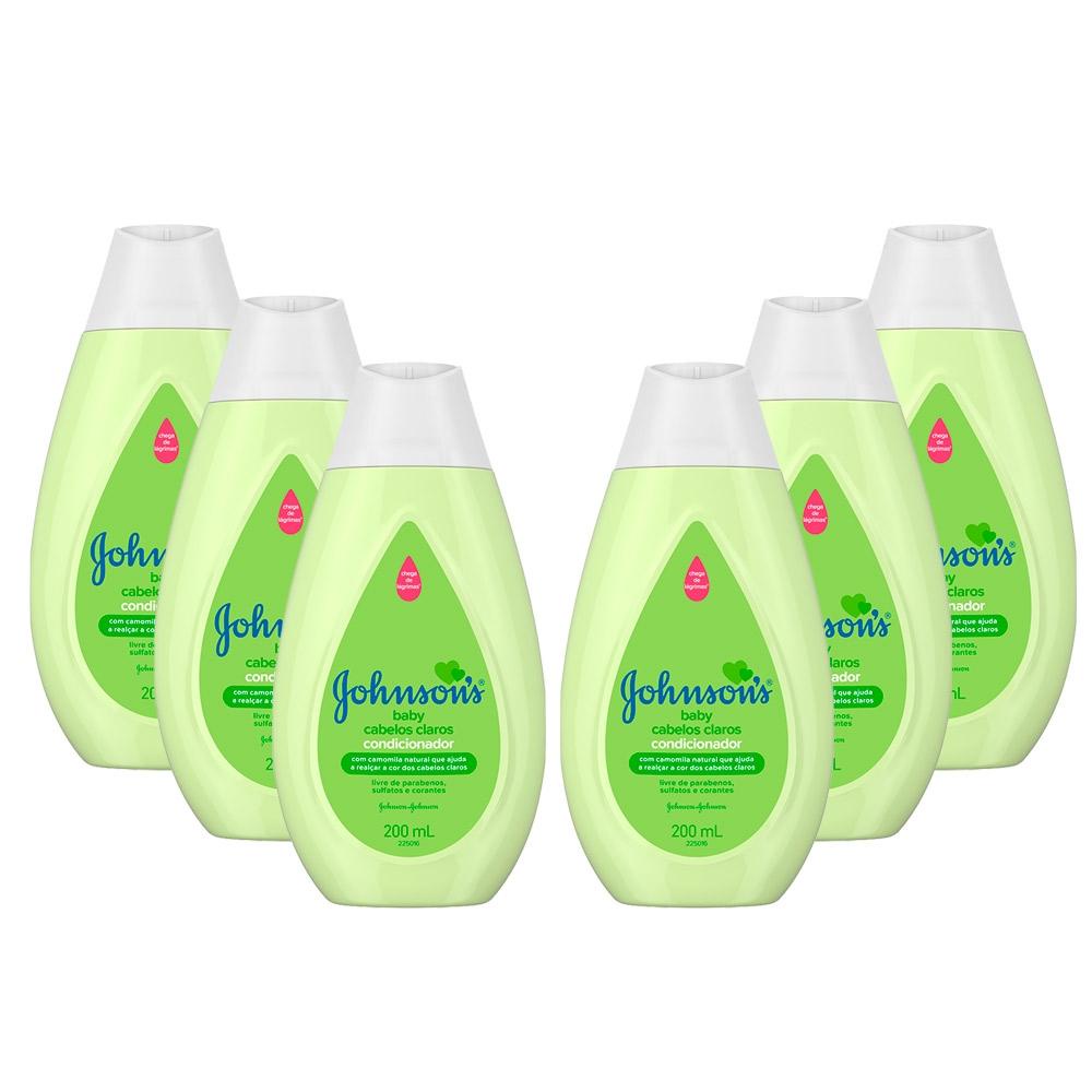 KIT 6 Condicionador Cabelos Claros Johnson's Baby 200ml em Oferta na Shopee