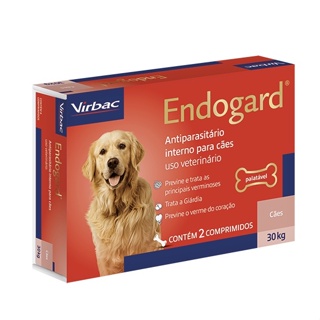 Vermífugo para Cachorro Endogard Virbac 30 kg c/ 2 comprimidos em Oferta na Shopee