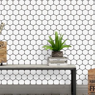 Papel de Parede Hexágono Geométrico 2,00 mts em Oferta na Shopee