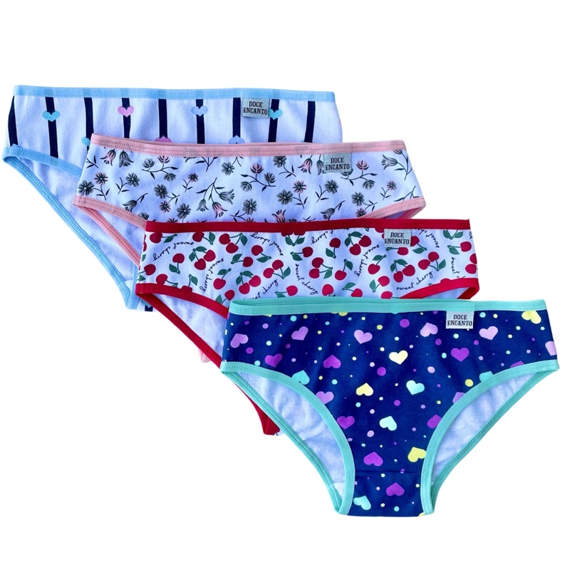 kit 10 calcinha infantil algodão tanga infantil moda infantil