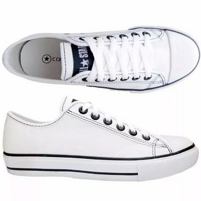 all star couro branco feminino