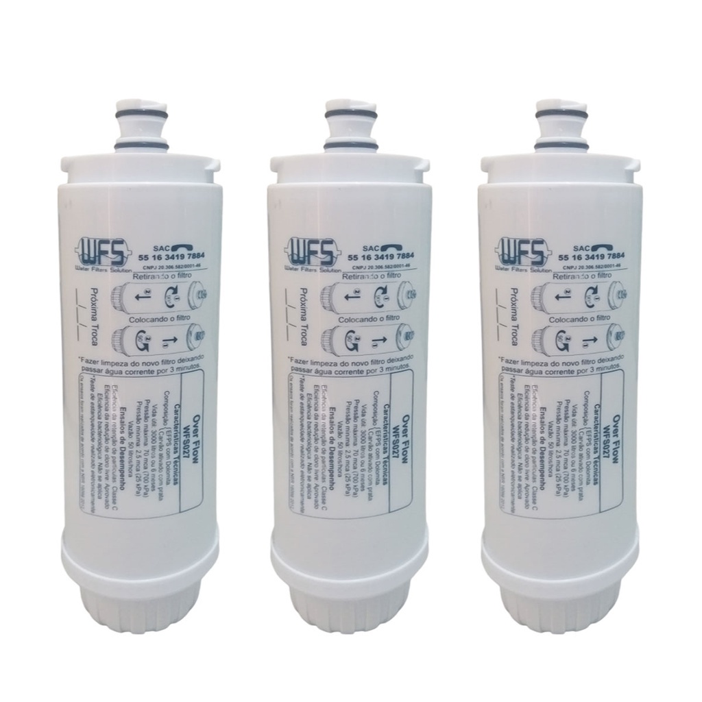 Kit 3 Filtro Refil compatível Purificador  IBBL - Immaginare FR600 BDF PFN