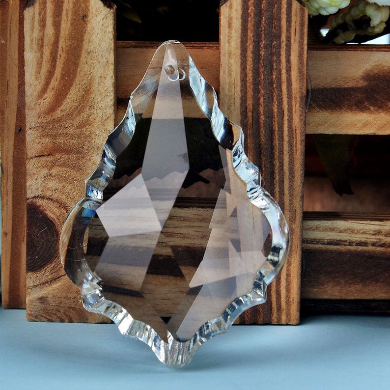 Kit 4 Placas de Cristal Bacalhau 6,3 cm -Translucido - Lustres - Artesanato