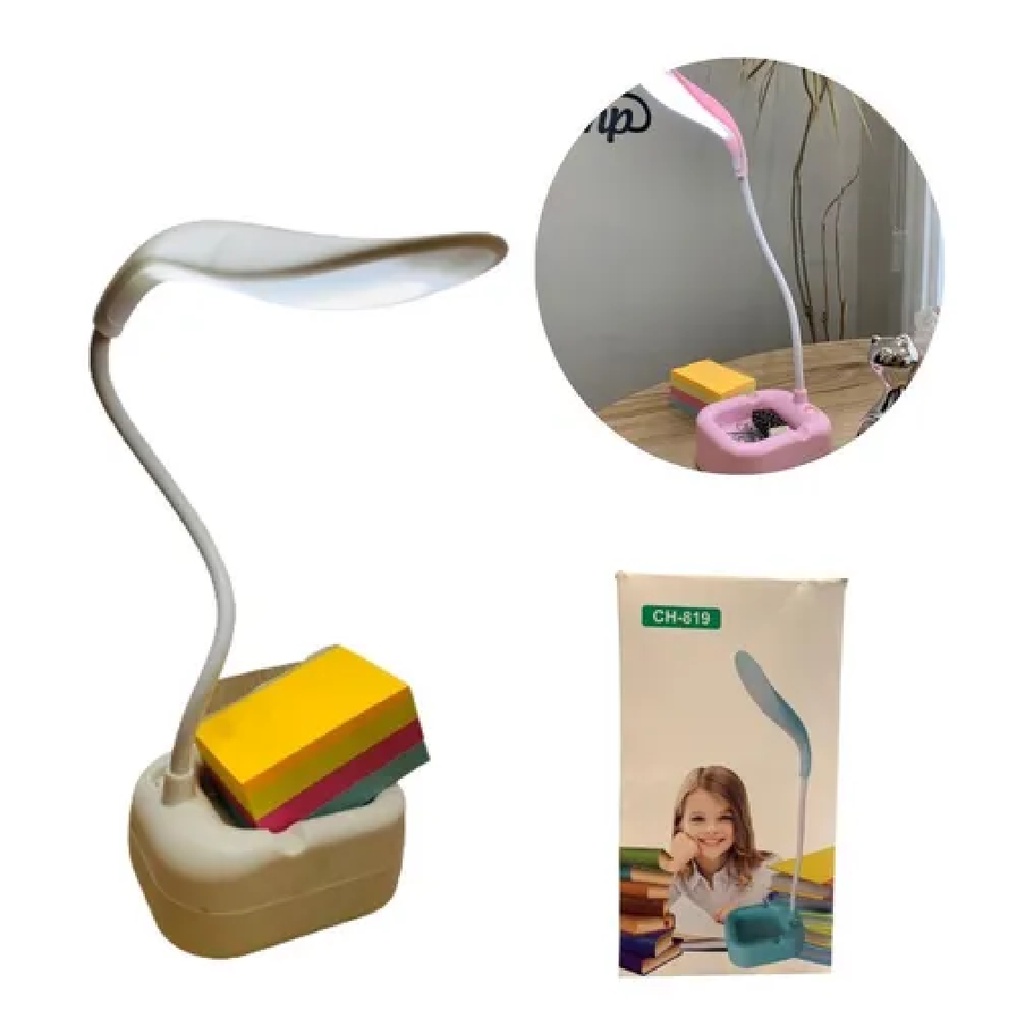 Luminária De Mesa Articulável Led Recarregável Estudo Porta Treco por R$ 20,99