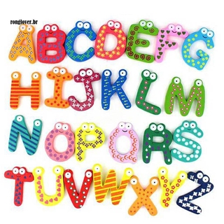 26 / 10 / 12 Pcs Letras Do Alfabeto De Madeira Do Bebê Crianças Números Imã De Geladeira Brinquedo Educativo em Oferta na Shopee