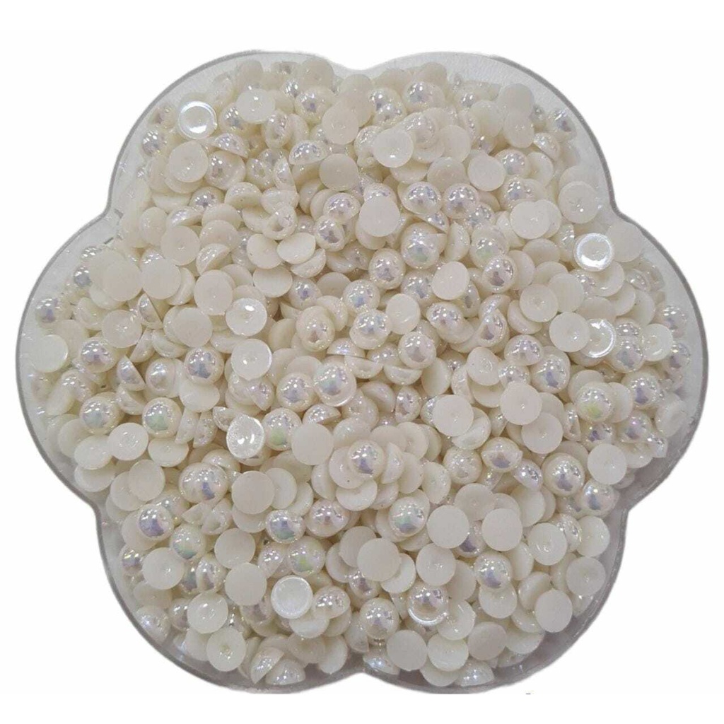 Meia Perola Irisada - Creme - 6MM - 50g