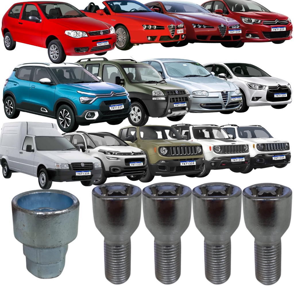 Trava Antifurto Porca Parafuso Rodas Original Fiat Marea Novo Uno Palio Aro 13" 14" 15" Palio Weekend Siena Aro 13" 14" e 15" Strada Toro Uno Jeep Compass Sport Longitude 2008 em Oferta na Shopee