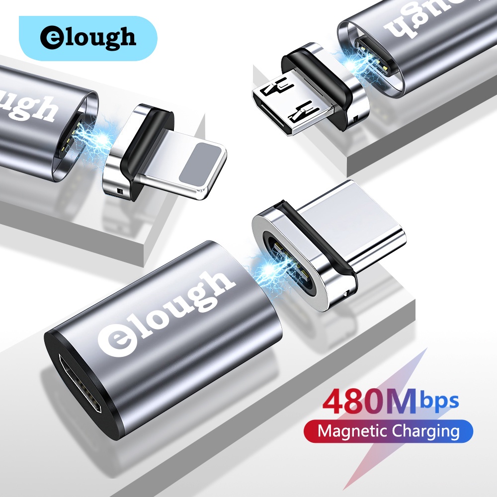 Adaptador OTG Elough Micro USB C Fêmea Para Tipo Magnética iPhone Macbook Xiaomi Carga Conversor De Transferência De Dados
