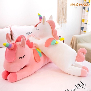 MONSA Unicórnio Travesseiro Decoração De Escritório Fornecimento De Festa Kawaii Aniversário Presentes Home Sofá Interativo Brinquedo De Pelúcia Almofada Animal