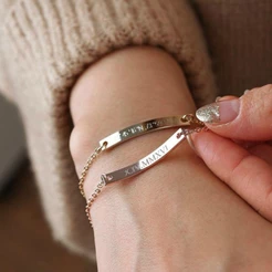 Vnox Pulseira Personalizada Para As Mulheres Presente Da Dama De Honra Pulseira Nome Personalizado