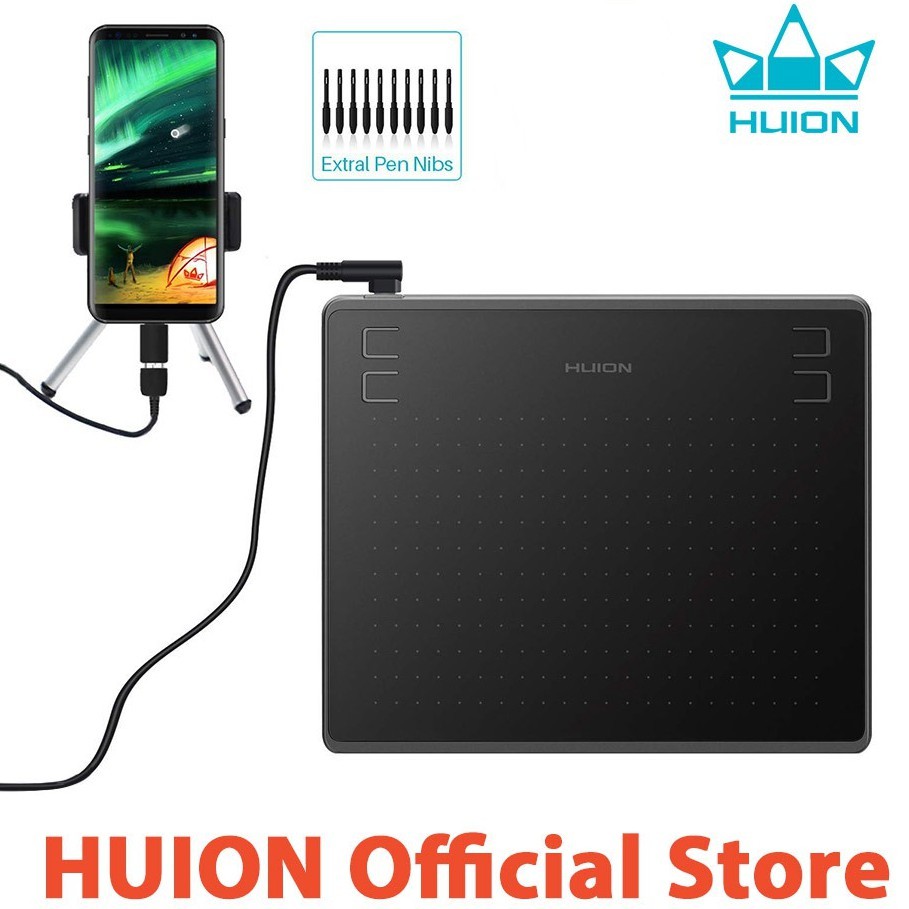 Tablet De Desenho Huion HS64/H430P Para Telefone/Android/Windows Com Caneta Sem Bateria Stylus E 4 Teclas Expressos