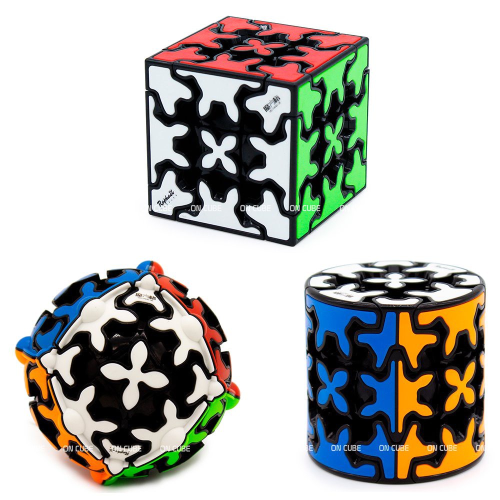 Cubo Mágico Gear Cube + Gear Cilindro + Gear Ball Qiyi (3 cubos)