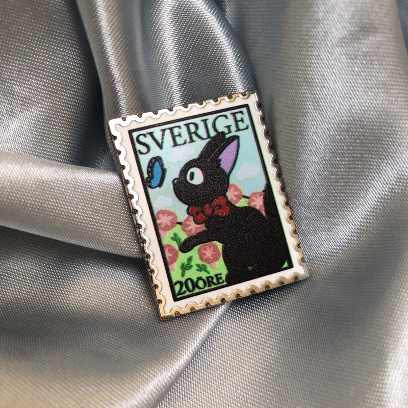 Pin Selo Jiji - O Serviço de Entregas da Kiki | Studio Ghibli pins de lapela broche black cat gato preto gatinho fofo