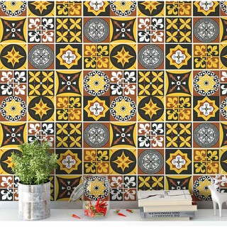 Papel De Parede Ladrilho Azulejo Cozinha Colorido