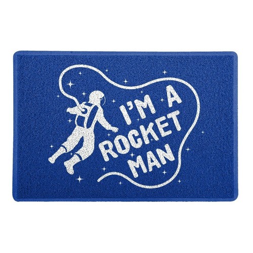 Capacho / Tapete 60x40cm - Elton John Rocket Man Azul