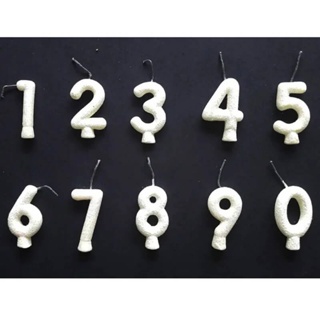 Vela de Aniversário Branca Glitter - Números 0 a 9 em Oferta na Shopee