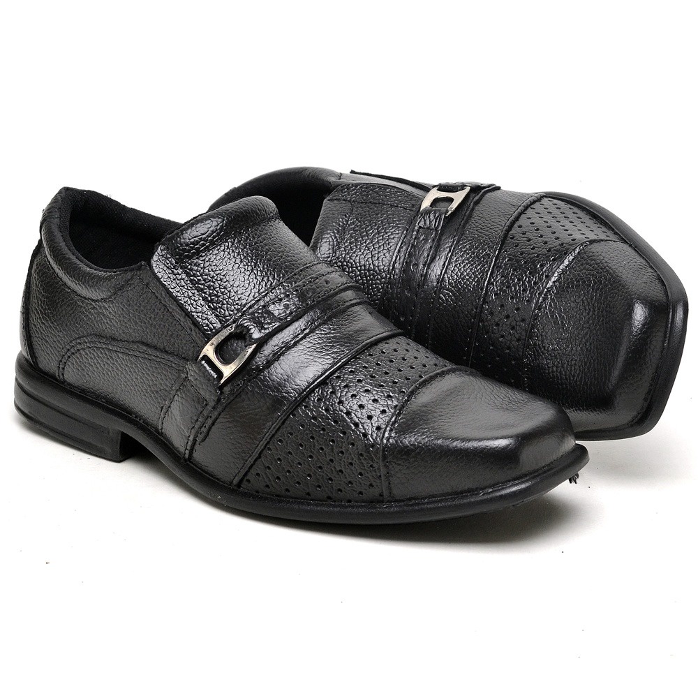 Sapato Social Infantil Masculino Preto Couro Legitimo Sola Costurada em Oferta na Shopee