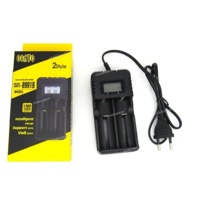 Carregador Duplo Lcd Bateria 18650 16340 14500 26650