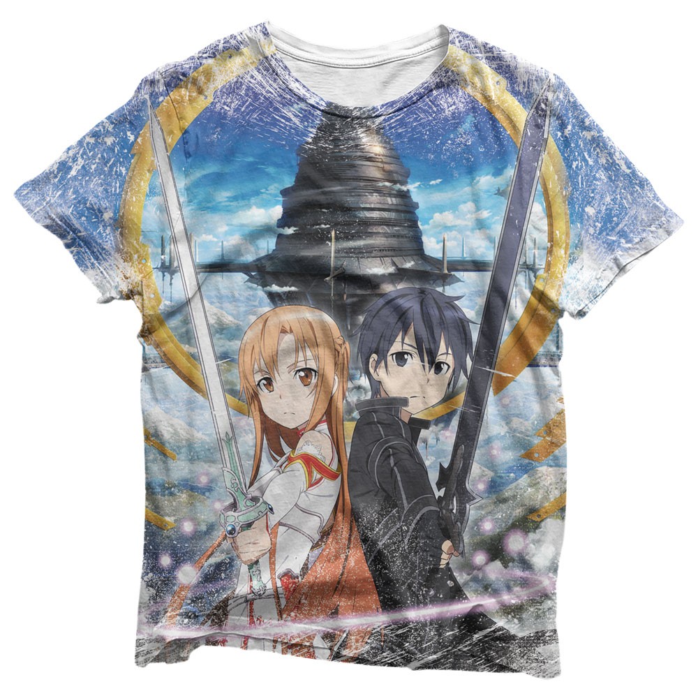 Camisa SAO Capa do Anime - Camisas Sword Art Online Estampa Total