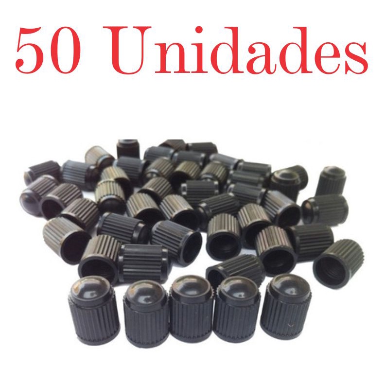 Kit 50 - Tampinha Bico Pneu Carro Moto Bicicleta - Tampa Plástica - Válvula