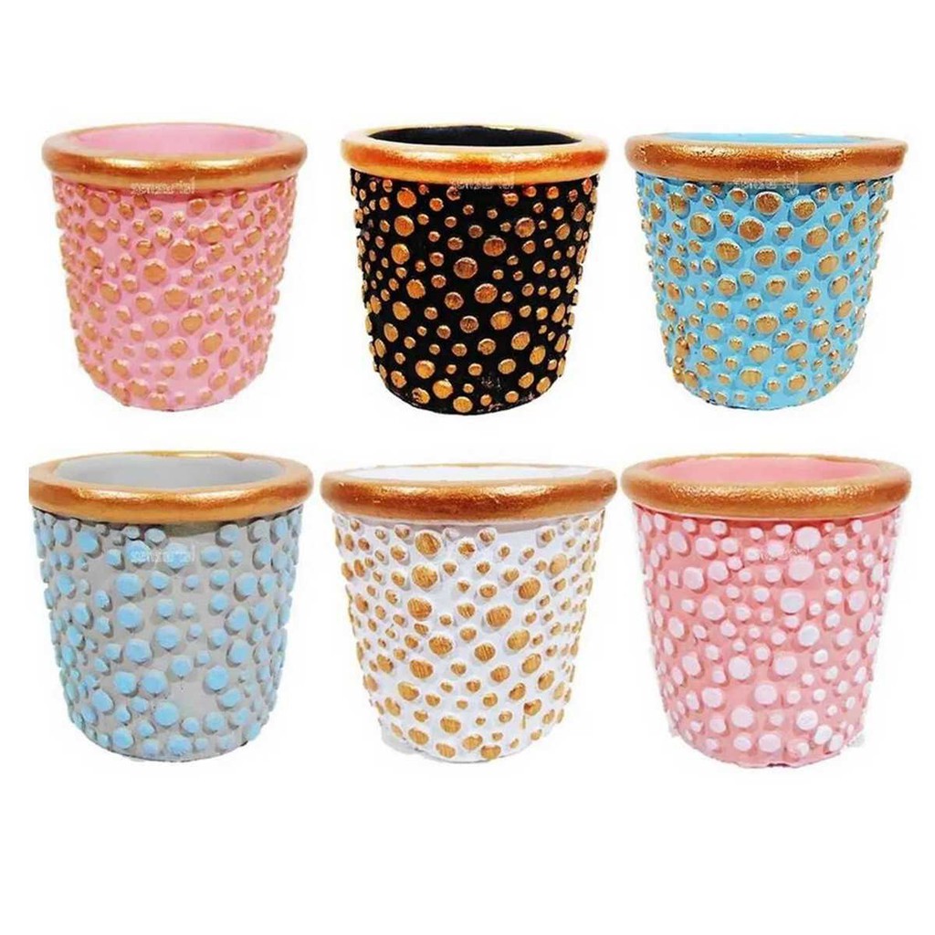 Vaso Vasinho Cachepot Para Mudas de Plantas Suculentas e Cactos Rose Gold ou Dourado
