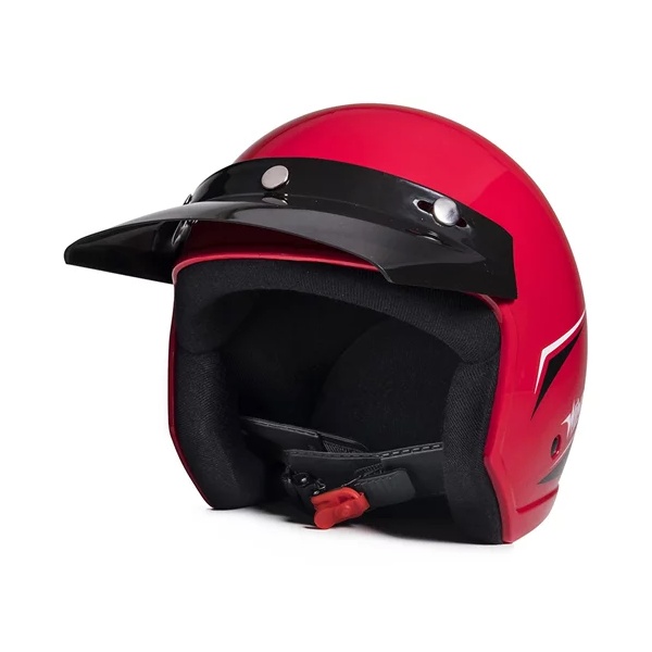 Capacete Aberto Taurus Wind Tecno Vermelho Brilhante E Preto  com Viseira em Oferta na Shopee