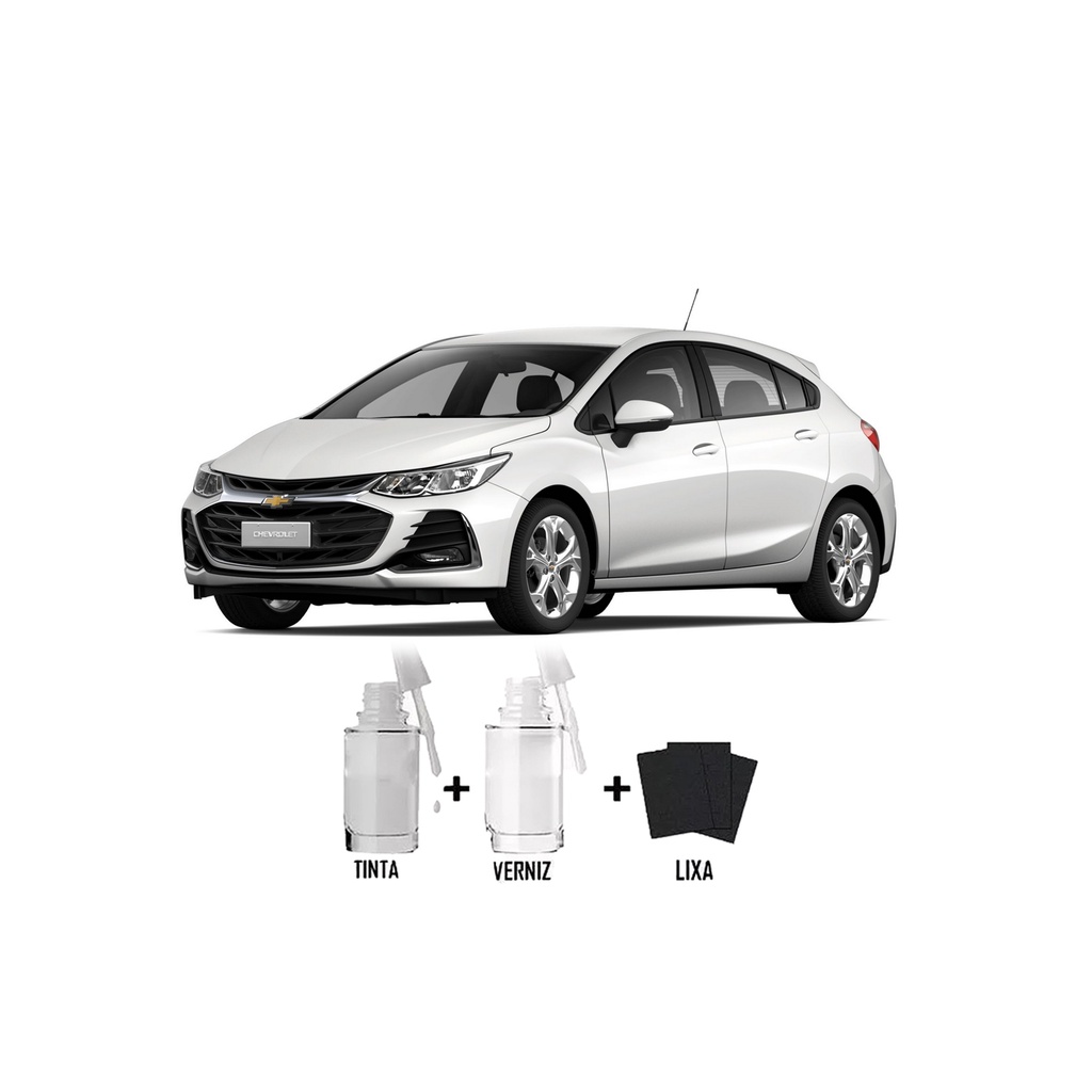 Tinta Tira Risco Automotivo Branco Summit GM + Verniz 15ml