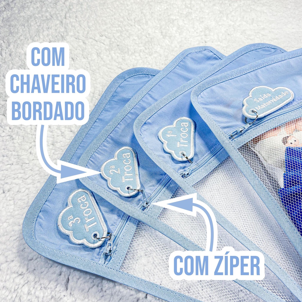 6 Saquinho Maternidade Organizador Viagem Mala Bebê 35x30 MALA/VIAGEM/ROUPA SUJA/ROUPA LIMPA