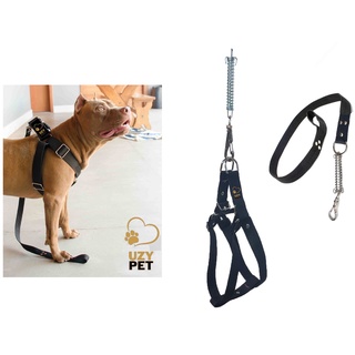 Coleira Para Cachorro Peitoral Com Guia Premium Uzy Pet Pitbull Golden Retriver Samoieda Pastor Alemão Labrador