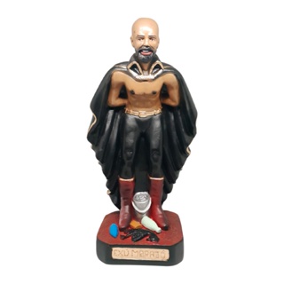 Imagem Exú Marabô Capa Preta 23 cm Escultura Gesso Umbanda em Oferta na Shopee