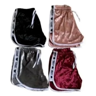 Kit 3 Shorts Casual Veludo Love Shortinho Feminino Moda
