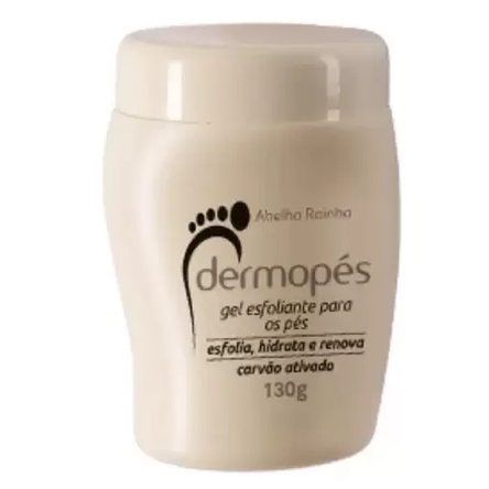 Dermopés – Gel Esfoliante Para  Pés Com Carvão Ativado Abelha Rainha 130g
