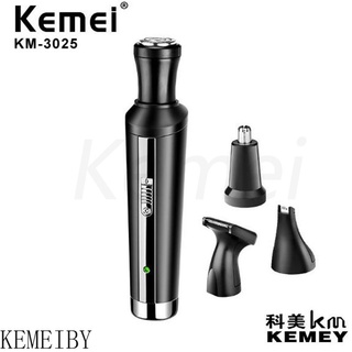 Kemei KM-3025 4 Em 1 Aparador De Pêlos Elétrico Do Nariz Barba Da Pele Gravação De Queimadura Lateral Recarregável