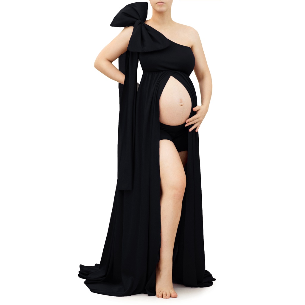 Vestido Gestante Para Ensaio, Laço Removível + Shorts G26