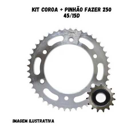 Kit Coroa + Pinhão Fazer 250cc 45/15d - Maxx Exclusive