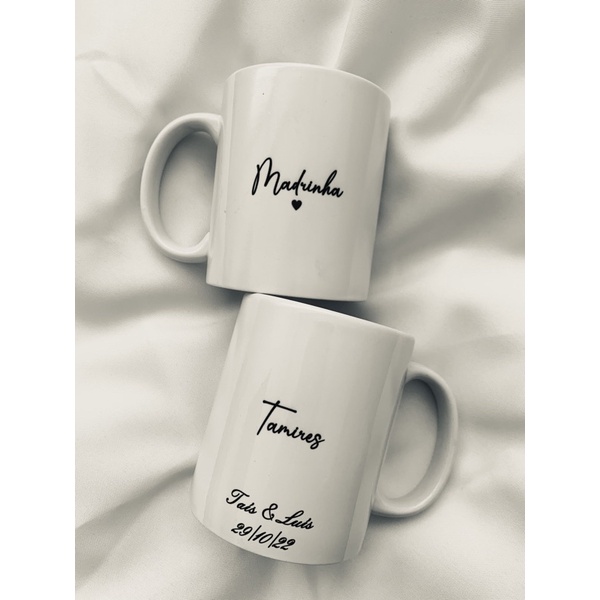 caneca lembrança padrinhos de casamento / pais dos noivos