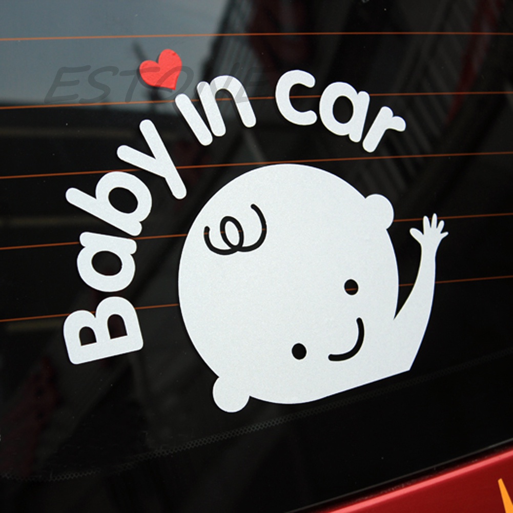 KIN Baby In Car Acenando Bebê A Bordo Sinal De Segurança Bonito Decalque De Carro Adesivo De Vinil