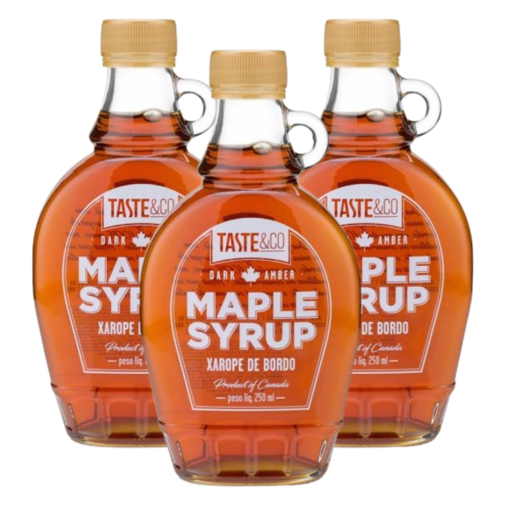 Kit 3 Xarope de Bordo Canadense Maple Syrup 100 Puro 250ml Taste&Co