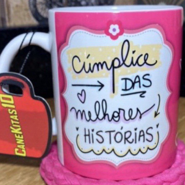 Caneca Personalizada Amiga CÚMPLICE DAS MELHORES HISTÓRIAS + PARA USO EXCLUSIVO DE UMA SUPER AMIGA + NOME - cerâmica 325 ml - XÍCARA