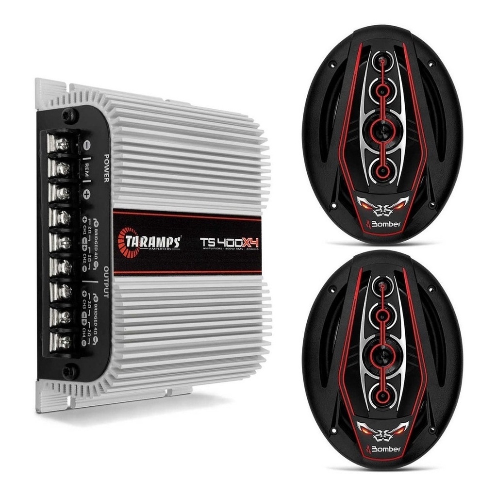 Par Bomber 6x9 Bicho Papão 350w Rms + Ts 400 Taramps Ts400 em Oferta na Shopee