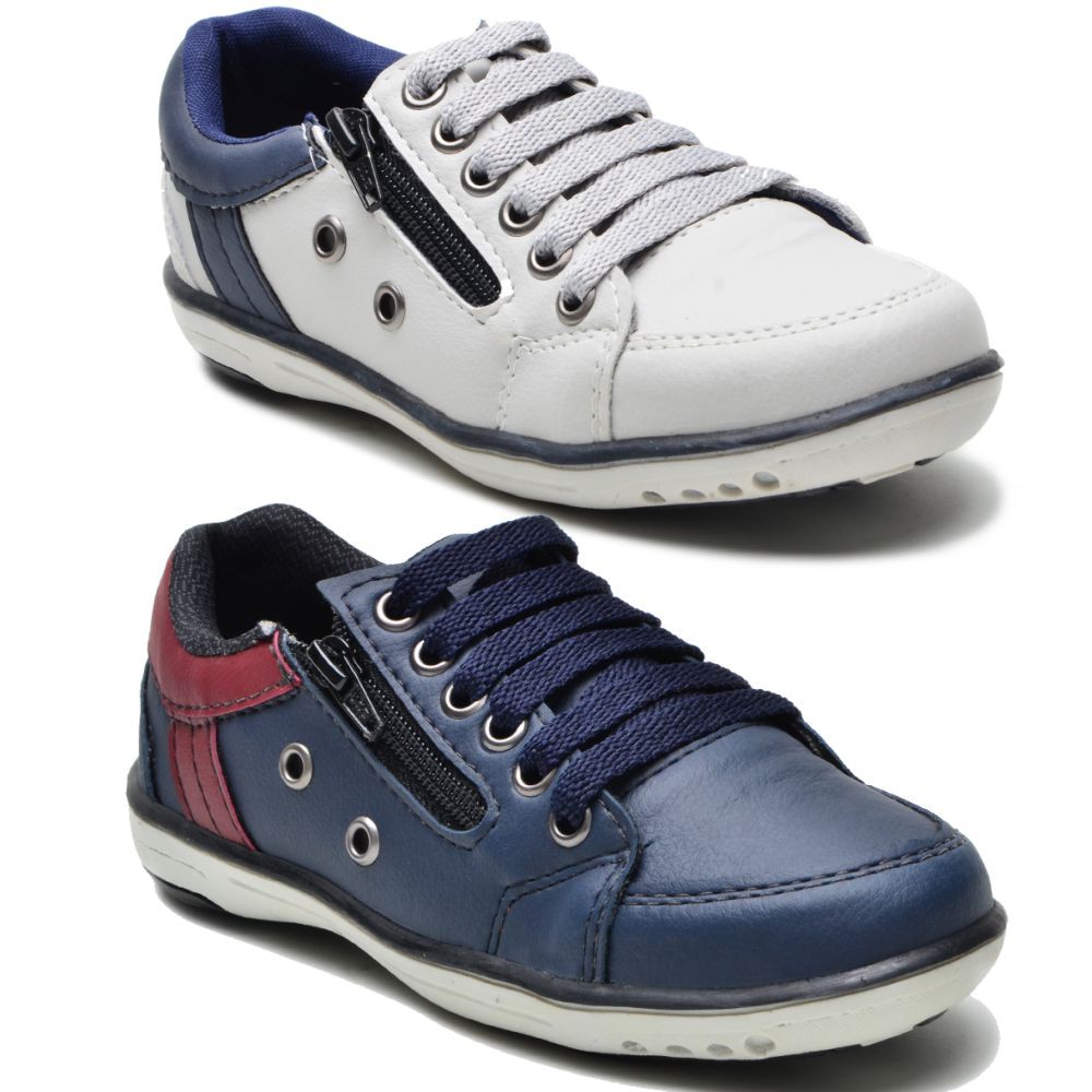 Kit 2 Sapatênis Infantil Masculino Casual Ziper e Elástico em Oferta na Shopee