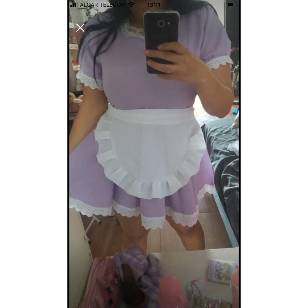 Cosplay Fantasia Maid Empregada M Shopee Brasil