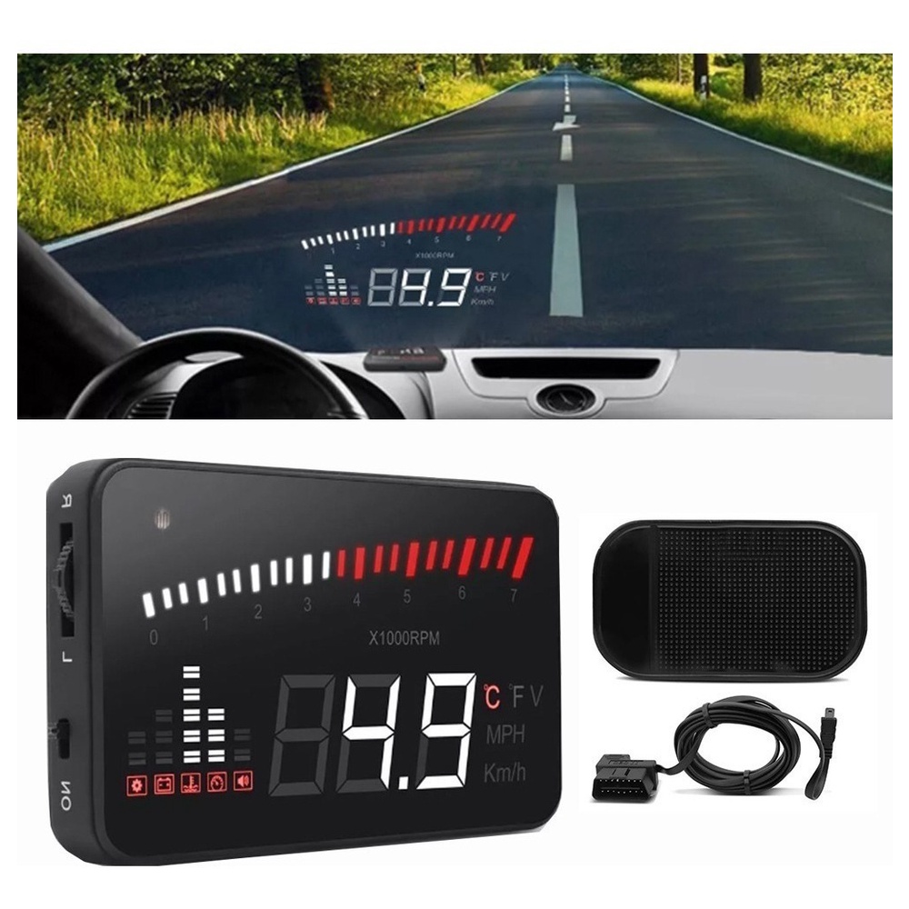 Velocímetro Digital Hud Projetor Carro Vidro Para-brisa OBD2 em Oferta na Shopee
