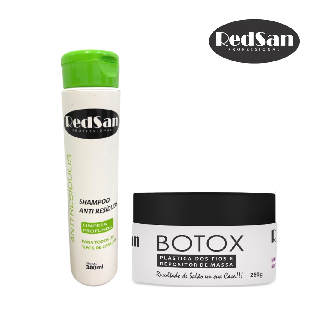BTX Capilar 300g Plastica dos Fios + Shampoo Anti Residuos 300ml - Redsan Professional